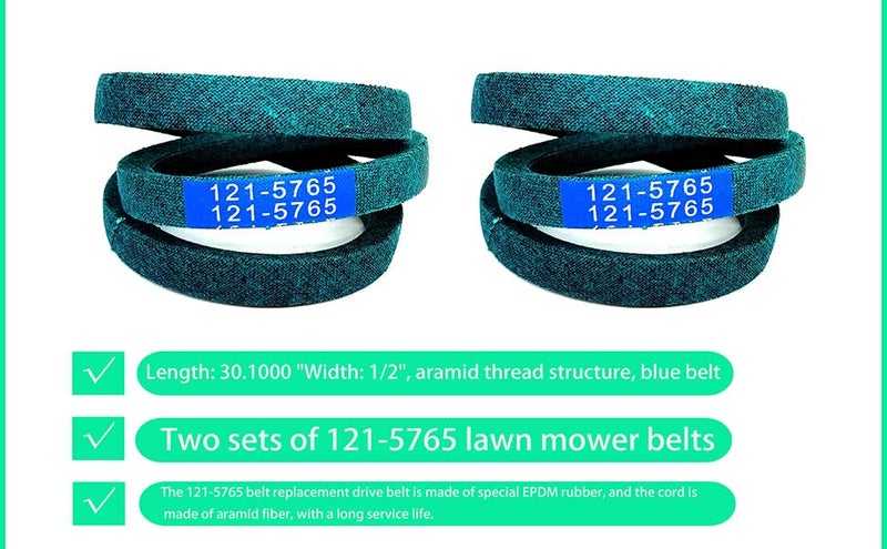 IKSI 121-5765 Drive Belt fits Toro Timemaster Turfmaster Mower 30" Deck 20199 20200 (2 Pack) - Image 5